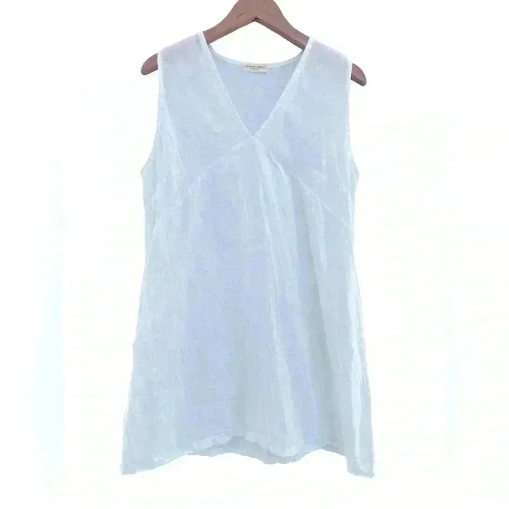 Chocolate Preppy Linen Collection Made in Italy White  Line Dress with Pockets